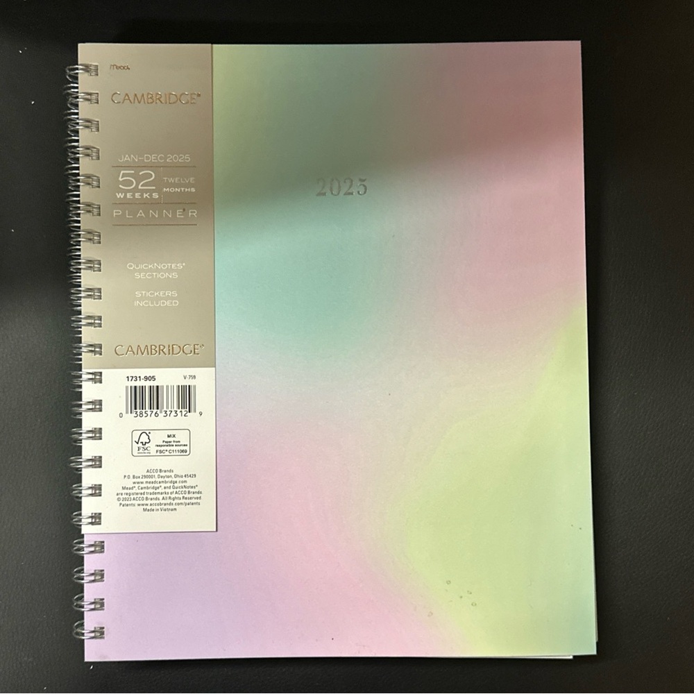 Brand new mead Cambridge 2025 Planner